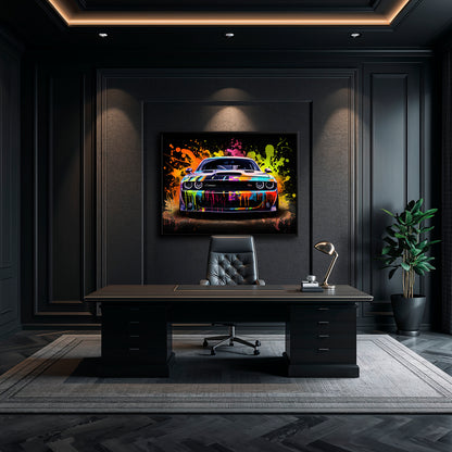 Dodge Challenger R/T Color Burst Wall Art