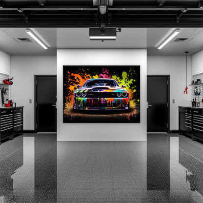 Dodge Challenger R/T Color Burst Wall Art