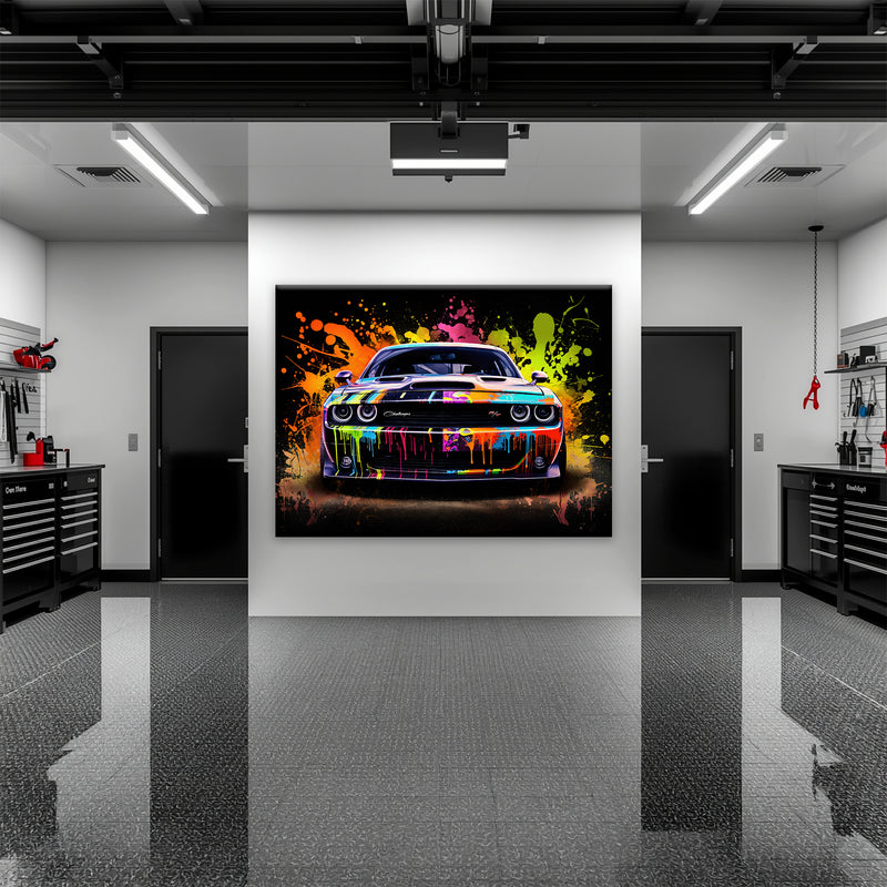 Dodge Challenger R/T Color Burst Wall Art