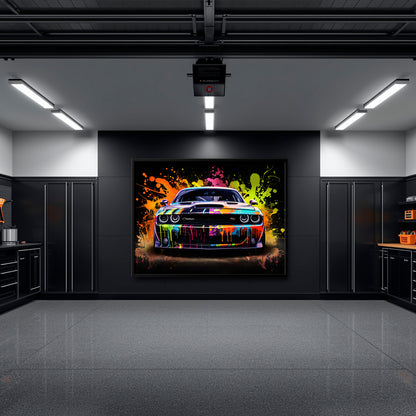 Dodge Challenger R/T Color Burst Wall Art