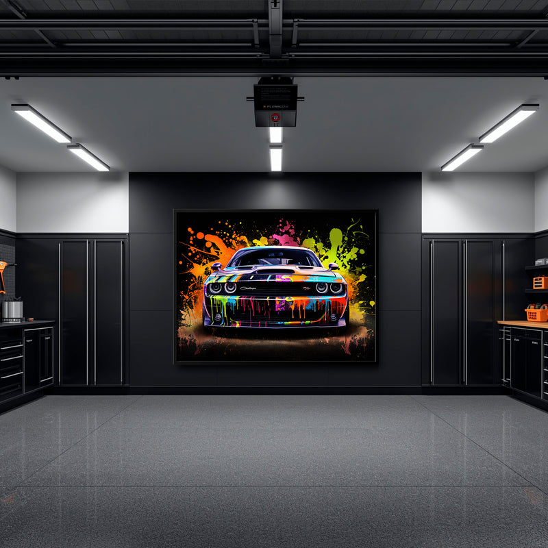 Dodge Challenger R/T Color Burst Wall Art