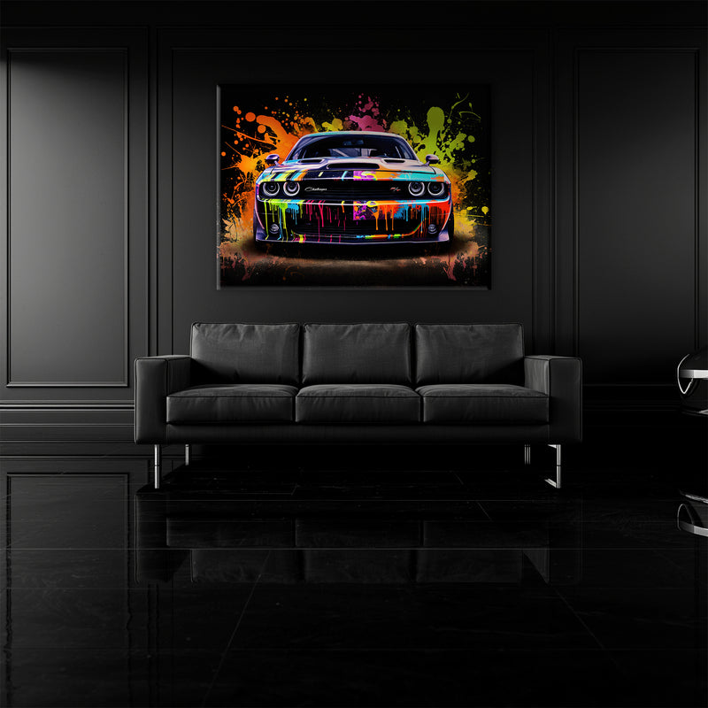 Dodge Challenger R/T Color Burst Wall Art