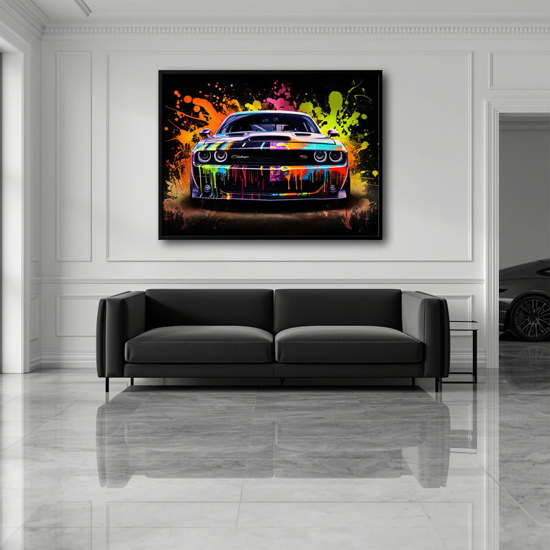 Dodge Challenger R/T Color Burst Wall Art