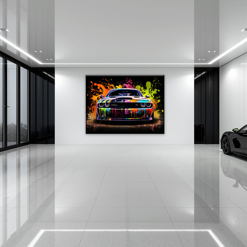 Dodge Challenger R/T Color Burst Wall Art