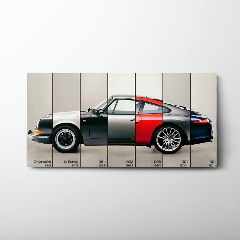Porsche 911 Evolution Lineage Wall Art