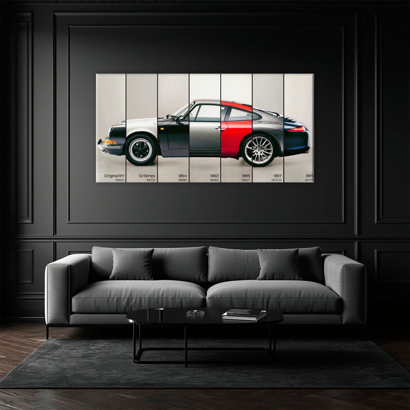 Porsche 911 Evolution Lineage Wall Art