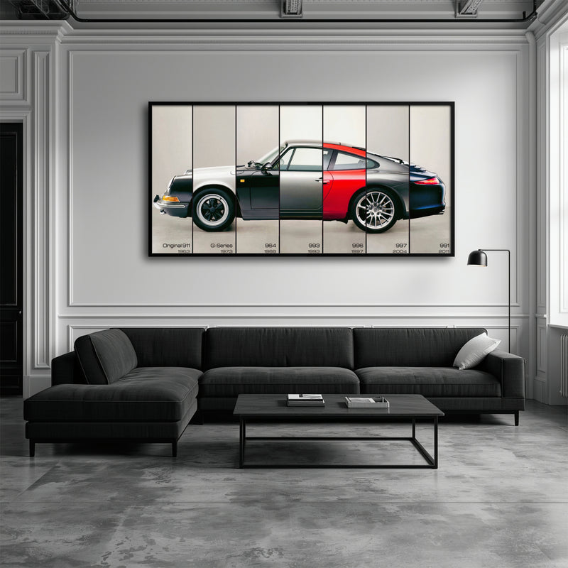 Porsche 911 Evolution Lineage Wall Art