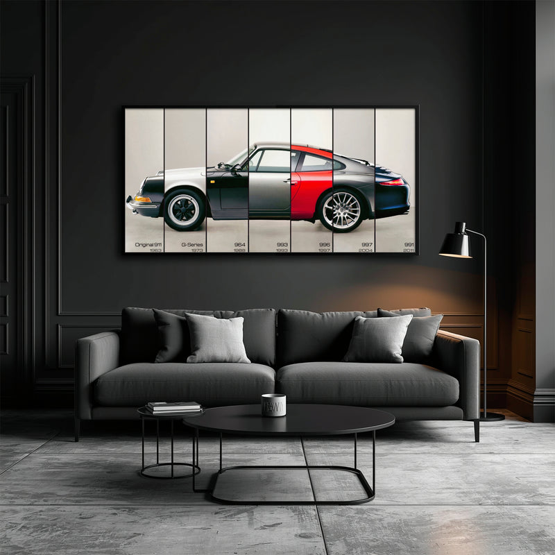 Porsche 911 Evolution Lineage Wall Art
