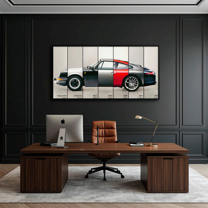 Porsche 911 Evolution Lineage Wall Art