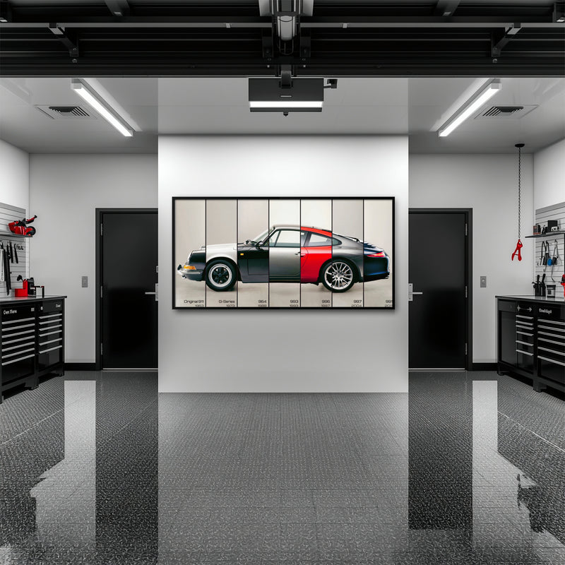 Porsche 911 Evolution Lineage Wall Art