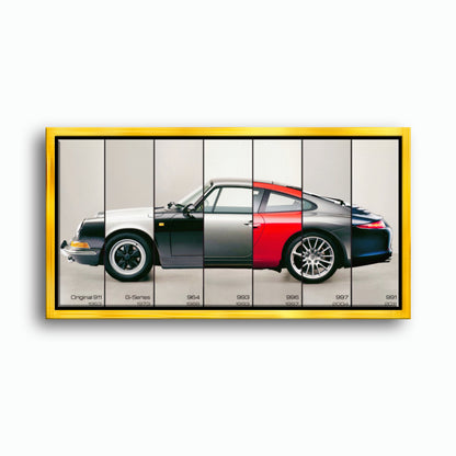 Porsche 911 Evolution Lineage Wall Art