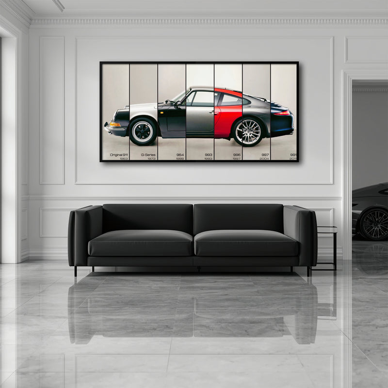 Porsche 911 Evolution Lineage Wall Art