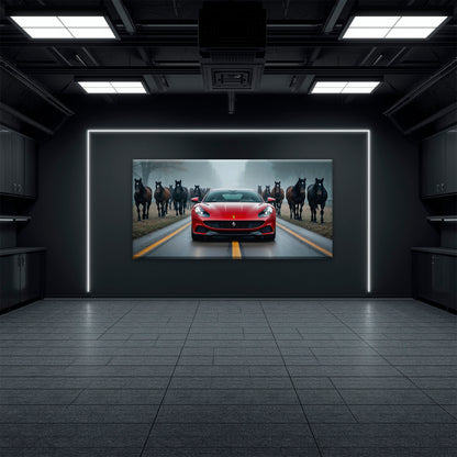 Ferrari 812 Racing Canvas Print Red Supercar Wall Art