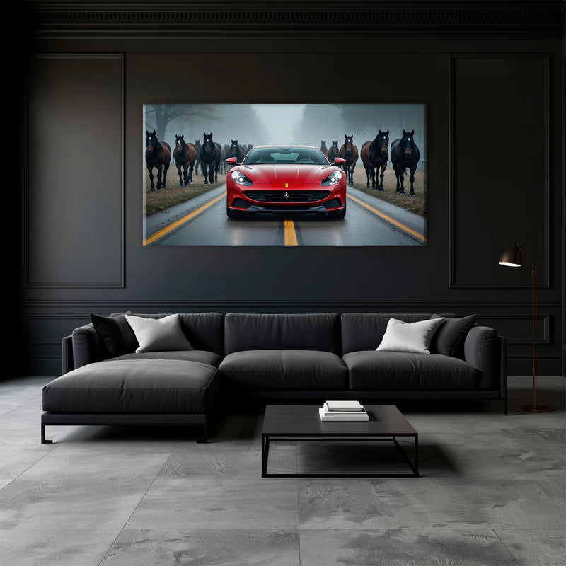 Ferrari 812 Racing Canvas Print Red Supercar Wall Art