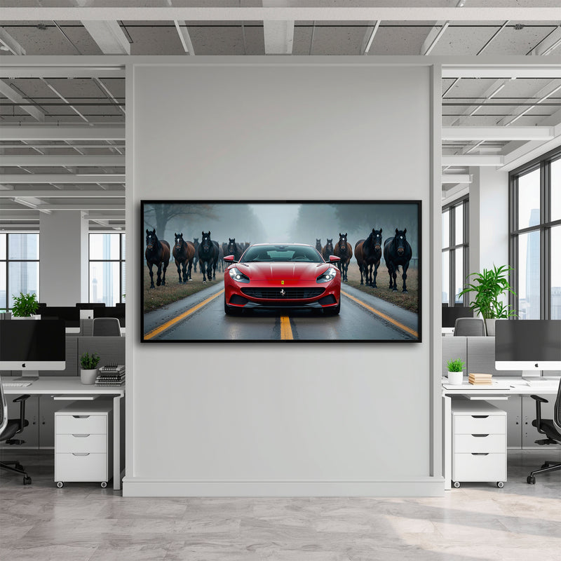 Ferrari 812 Racing Canvas Print Red Supercar Wall Art