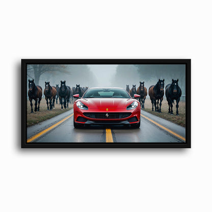 Ferrari 812 Racing Canvas Print Red Supercar Wall Art