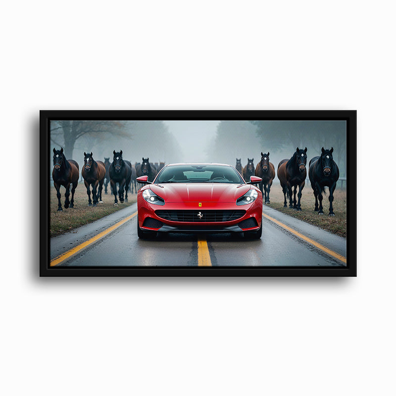 Ferrari 812 Racing Canvas Print Red Supercar Wall Art