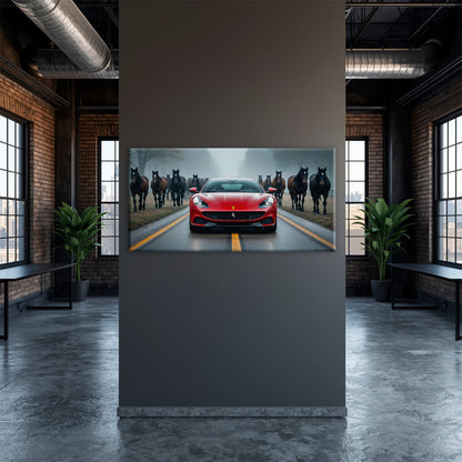 Ferrari 812 Racing Canvas Print Red Supercar Wall Art