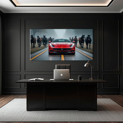 Ferrari 812 Racing Canvas Print Red Supercar Wall Art