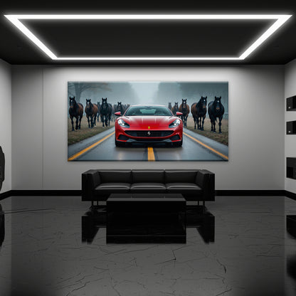 Ferrari 812 Racing Canvas Print Red Supercar Wall Art