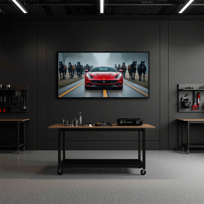 Ferrari 812 Racing Canvas Print Red Supercar Wall Art