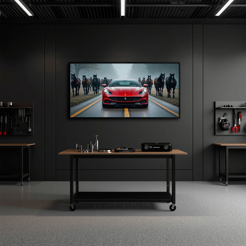 Ferrari 812 Racing Canvas Print Red Supercar Wall Art