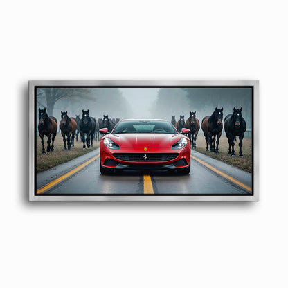 Ferrari 812 Racing Canvas Print Red Supercar Wall Art