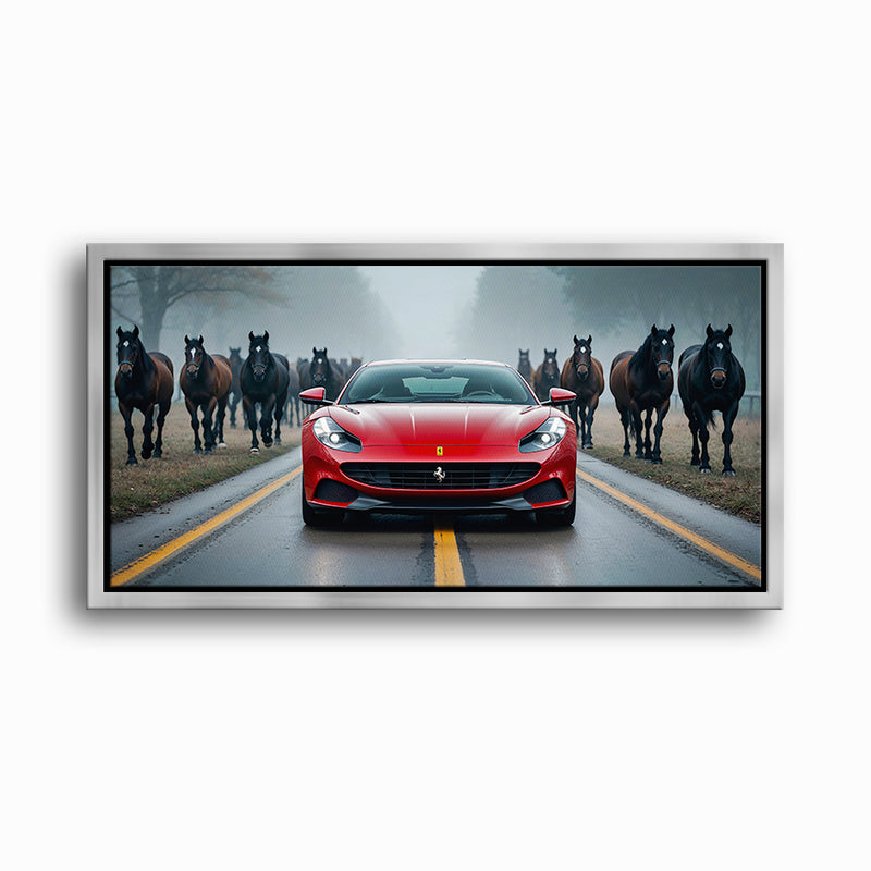 Ferrari 812 Racing Canvas Print Red Supercar Wall Art
