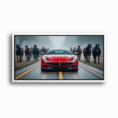 Ferrari 812 Racing Canvas Print Red Supercar Wall Art
