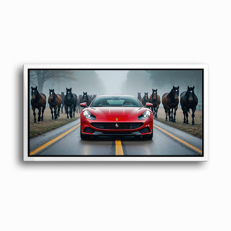 Ferrari 812 Racing Canvas Print Red Supercar Wall Art