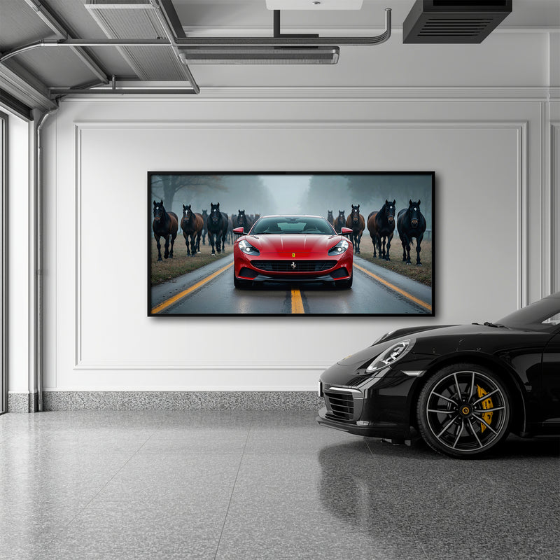Ferrari 812 Racing Canvas Print Red Supercar Wall Art