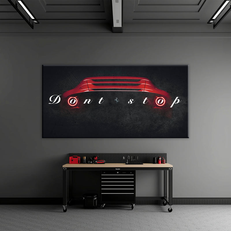 Ferrari Don't Stop Wall Art Motivational Sport Car Canvas