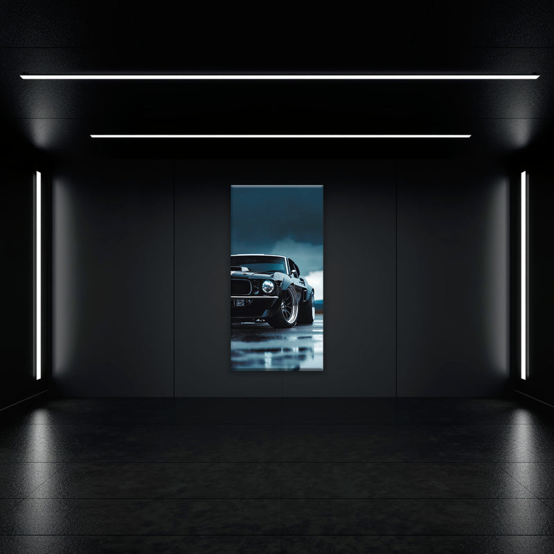 Black Ford Mustang Stormline Wall Art