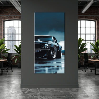 Black Ford Mustang Stormline Wall Art