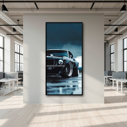 Black Ford Mustang Stormline Wall Art