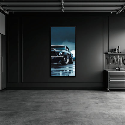 Black Ford Mustang Stormline Wall Art