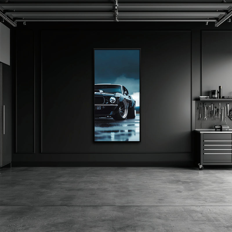 Black Ford Mustang Stormline Wall Art