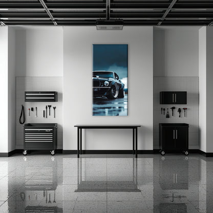 Black Ford Mustang Stormline Wall Art
