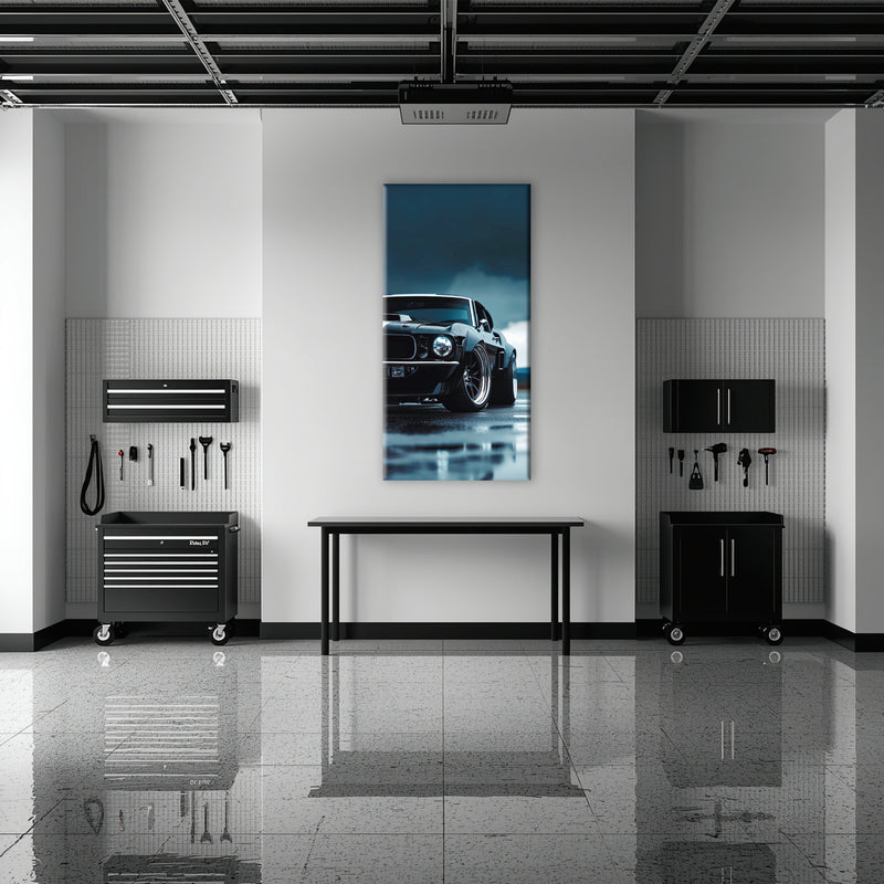 Black Ford Mustang Stormline Wall Art