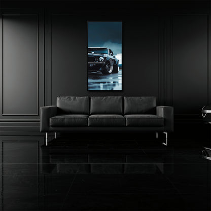 Black Ford Mustang Stormline Wall Art