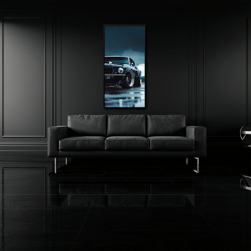 Black Ford Mustang Stormline Wall Art