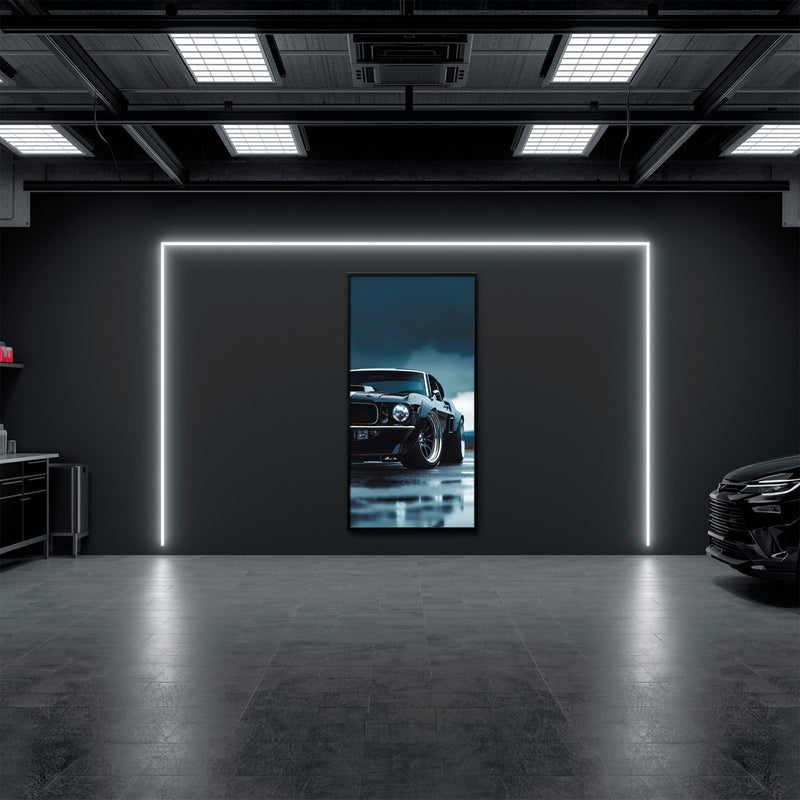 Black Ford Mustang Stormline Wall Art
