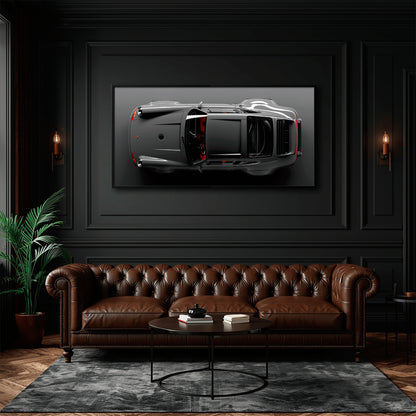 Porsche 911 Graphite Apex Wall Art – Gray Sports Car Canvas Print