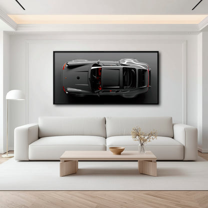 Porsche 911 Graphite Apex Wall Art – Gray Sports Car Canvas Print