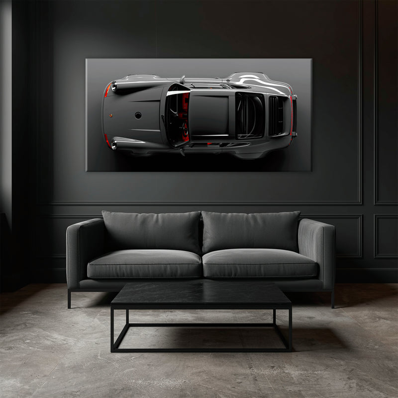 Porsche 911 Graphite Apex Wall Art – Gray Sports Car Canvas Print
