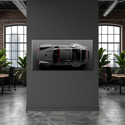 Porsche 911 Graphite Apex Wall Art – Gray Sports Car Canvas Print