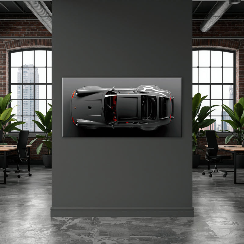 Porsche 911 Graphite Apex Wall Art – Gray Sports Car Canvas Print