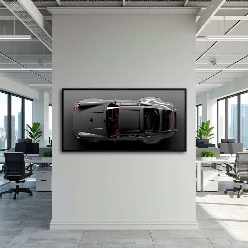 Porsche 911 Graphite Apex Wall Art – Gray Sports Car Canvas Print