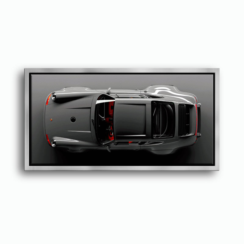Porsche 911 Graphite Apex Wall Art – Gray Sports Car Canvas Print