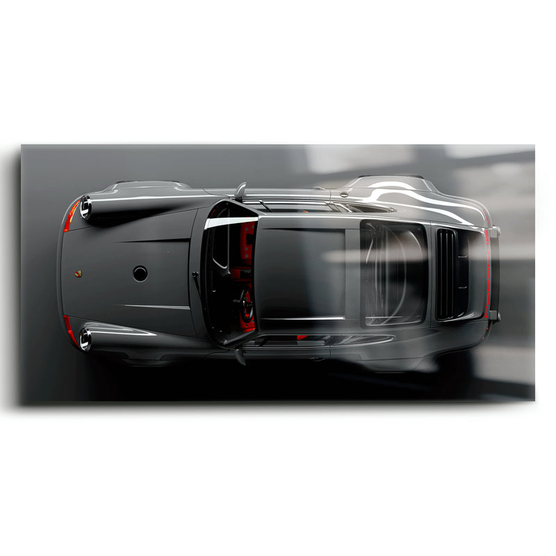 Porsche 911 Graphite Apex Wall Art – Gray Sports Car Canvas Print